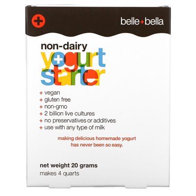 Belle+Bella, starter jogurtu bez mleka, 4 pakiety, (5 g) każdy