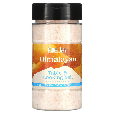 Aloha Bay, Himalayan Table &amp Cooking Salt, Fine Crystals, 15 uncji (425 g)