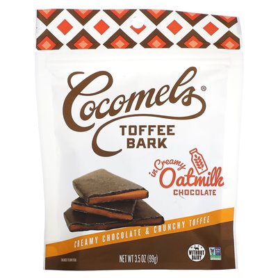 Cocomels, Cocomels Toffee Bark, creamy chocolate and crunchy toffee, 3.5 oz (99 g)