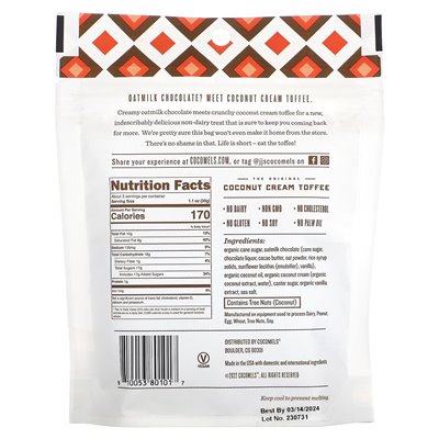 Cocomels, Cocomels Toffee Bark, cremige Schokolade und knuspriges Toffee, 3,5 oz (99 g)