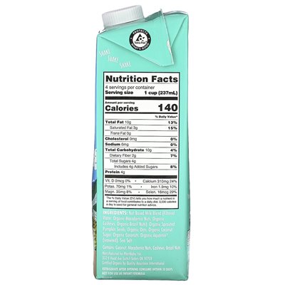 Kiki Milk, Organic Nut & Seed Based Milk, Mac Nut, 32 fl oz (946 ml) Kiki Milk, Organic Nut & Seed Based Milk, Mac Nut, 32 fl oz (946 ml)
