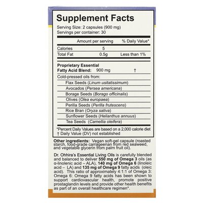 Dr. Ohhira's, Essential Formulas Inc., Essential Living Oils, 60 Kapsułek Dr. Ohhira's, Essential Formulas Inc., Essential Living Oils, 60 Kapsułek