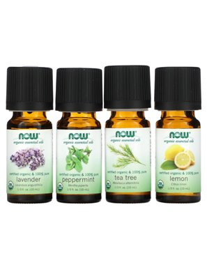 NOW Foods, Let It Be Organically, Organic Essential Oils Kit, 4 Bottles, 1/3 fl oz (10 ml) Each NOW Foods, Let It Be Organically, Organic Essential Oils Kit, 4 Bottles, 1/3 fl oz (10 ml) Each