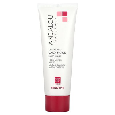 Andalou Naturals, 1000 Roses, Face Balm, Day Tint, SPF 18, Sensitive, 2.7 fl oz (80 ml)