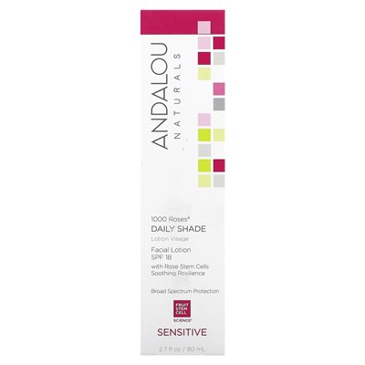 Andalou Naturals, 1000 Roses, Face Balm, Day Tint, SPF 18, Sensitive, 2.7 fl oz (80 ml)