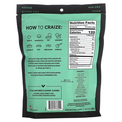 Craize, Toasted Snack Crackers, Everything, 4 oz (113 g)