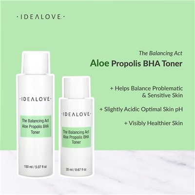 Idealove, The Balancing Act, Aloe Propolis Bha Toner, 5,07 Fl Oz (150 ml) Idealove, The Balancing Act, Aloe Propolis Bha Toner, 5,07 Fl Oz (150 ml)