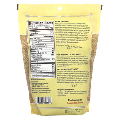 Bob's Red Mill, Premium Whole Ground Lopeeed Meal, 1 funt (453 g) Bob's Red Mill, Premium Whole Ground Lopeeed Meal, 1 funt (453 g)