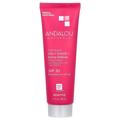 Andalou Naturals, 1000 róży, codzienny odcień + obrona biomu, balsam do twarzy, SPF 30, 2,7 fl oz (80 ml)