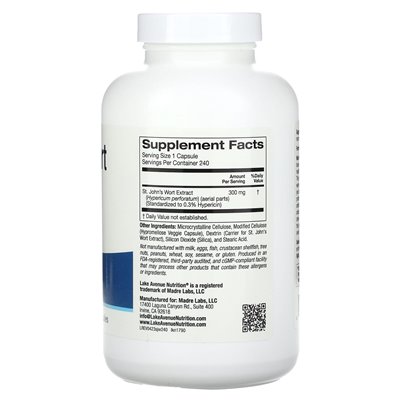 Lake Avenue Nutrition, St. John's Wort Extract, 300 mg, 240 Vegetarian Capsules