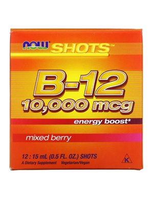 NOW Foods, Strzały, B-12, Mieszany Borówkowy, 10,000 mcg, 12 Strzałów, 0,5 uncji fl (15 ml) Każdy NOW Foods, Strzały, B-12, Mieszany Borówkowy, 10,000 mcg, 12 Strzałów, 0,5 uncji fl (15 ml) Każdy