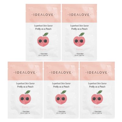 Idealove, Superfood Skin Savior, Hübsch wie ein Pfirsich, 5 Schönheitsmasken, 0,68 fl oz (20 ml)