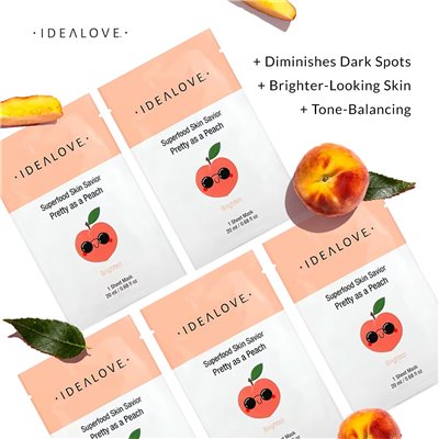 Idealove, Superfood Skin Savior, Hübsch wie ein Pfirsich, 5 Schönheitsmasken, 0,68 fl oz (20 ml)