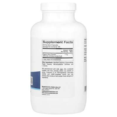 Lake Avenue Nutrition, Noni-Fruchtpulver, 1300 mg, 360 Gemüsekapseln (650 mg pro Kapsel)