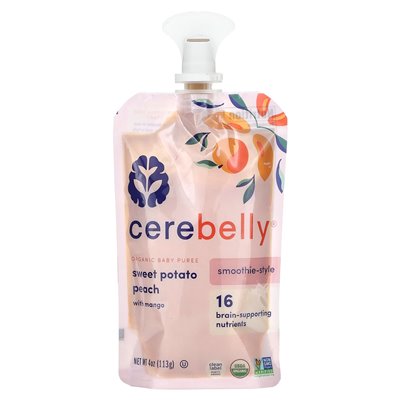 Cerebelly, organiczna puree dla niemowląt, w stylu smoothie, brzoskwini ze słodkich ziemniaków z mango, 4 uncje (113 g)