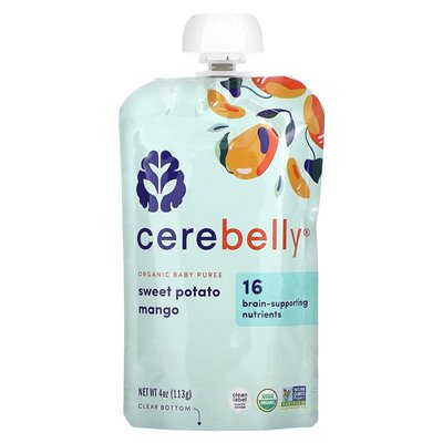 Cerebelly, organiczna puree dla niemowląt, słodkie ziemniaki, mango, 6 woreczek, 4 uncje (113 g)