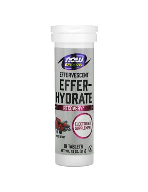 NOW Foods, Sports, Effer-Hydration, Mixed Berry, 10 Tablets, 1.8 oz (51 g)