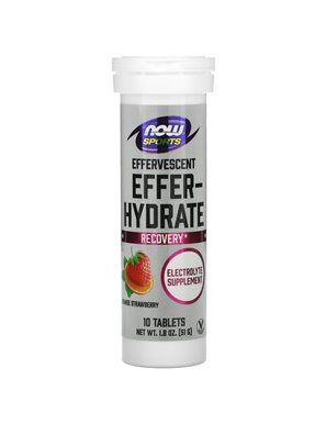 NOW Foods, Sport, Effer-Hydrate, Orange Strawberry, 10 Tablets, 1.8 oz (51 g)