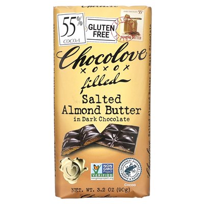 Chocolove, dark chocolate salted almond butter, 55% cocoa, 3.2 oz (90 g)