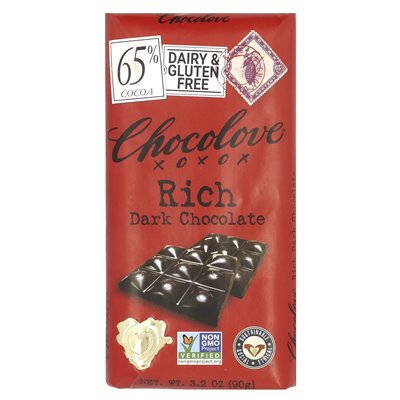 Chocolove, rich dark chocolate, 65% cocoa, 3.2 oz (90 g)