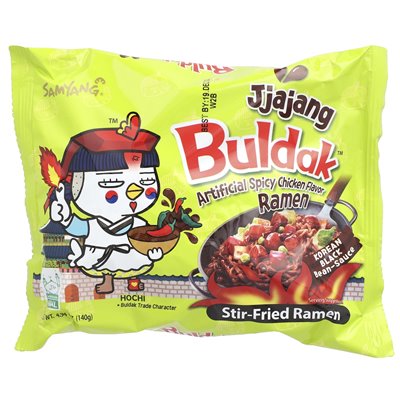 Buldak, Buldak ™, fried ramen, spicy chicken, jjajang, 5 packs, 4.94 oz (140 g)