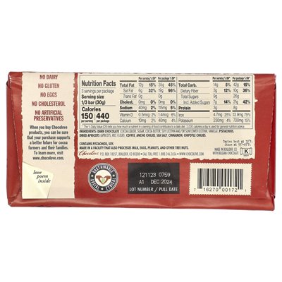 Chocolove, Chili Mole in kräftiger dunkler Schokolade, 70 % Kakao, 3,2 oz (90 g)