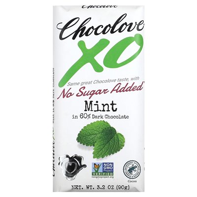 Chocolove, XO, Minze in 60 % dunkler Schokolade, 3,2 oz (90 g)