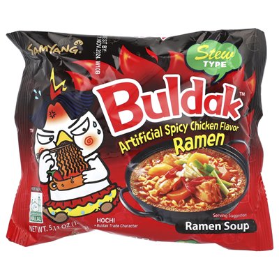 Buldak, Buldak ™, zupa ramen, pikantny kurczak, typ gulaszu, 5 opakowań, 5,11 uncji (145 g)