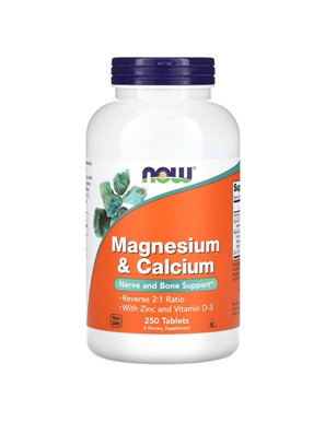 NOW Foods, Magnesium & Calcium, 250 Tablets NOW Foods, Magnesium & Calcium, 250 Tablets