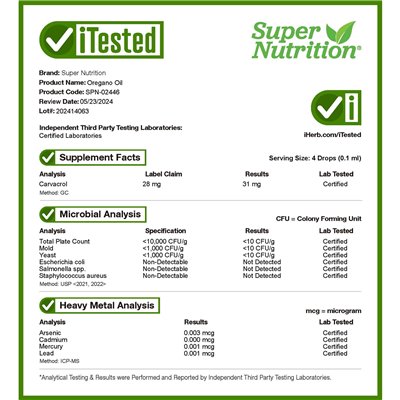 Super Nutrition, Oregano Oil, 2 Fl Oz (59 ml)