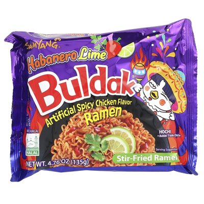 Buldak, Buldak®, gebratene Ramen, scharfes Huhn, Habanero-Limette, 5 Packungen, 4,76 oz (135 g)