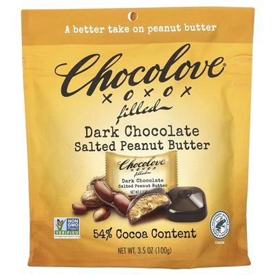 Chocolove, wypełniona ciemna czekolada, solone masło orzechowe, 54% kakao, 3,5 uncji (100 g) Chocolove, wypełniona ciemna czekolada, solone masło orzechowe, 54% kakao, 3,5 uncji (100 g)