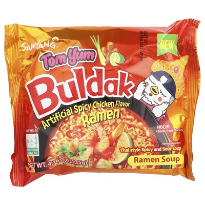 Buldak, Buldak®, Ramensuppe, scharfes Huhn, Tom Yum, 5 Packungen, 4,76 oz (135 g)