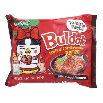 Buldak, Buldak®, Stir-Fried Ramen, Spicy Chicken, Tomato Noodles, 5 Packs, 4.94 oz (140 g)