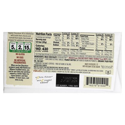 Chocolove, XO, salted peanut butter in 37% milk chocolate, 3.2 oz (90 g)