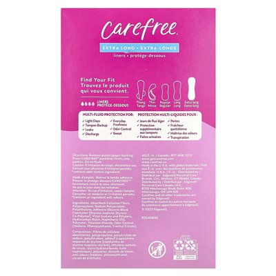 Carefree, Acti-Fresh, Daily Liners, Extra Long, Unscented, 100 Liners Carefree, Acti-Fresh, Daily Liners, Extra Long, Unscented, 100 Liners