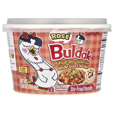 Buldak, Buldak®, Fried Noodles, Spicy Chicken, Rose, 5.98 oz (169.4 g)