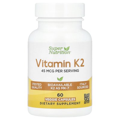 Super Nutrition, witamina K2, 60 kapsułek wegetariańskich