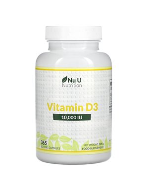 Nu U Nutrition, Vitamin D3, 10,000 IU, 365 Softgel Capsules Nu U Nutrition, Vitamin D3, 10,000 IU, 365 Softgel Capsules