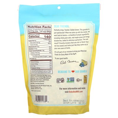 Bob's Red Mill, Homestyle Granola, Blueberry Lemon, 11 oz (312 g)