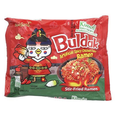 Buldak, Buldak ™, smażony ramen, pikantny kurczak, kimchi, 5 paczek, 4,76 uncji (135 g)