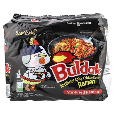 Buldak, Buldak ™, Gebratene Ramen, Scharfes Hühnchen, 5 Packungen, 4,94 Unzen (140 G)