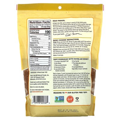 Bob's Red Mill, Teff, Vollkorn, 24 oz (680 g)
