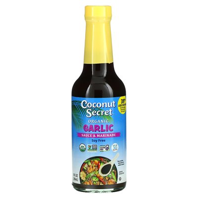 Sekret kokosowy, organiczny sos czosnkowy i marynata, 10 Fl Oz (296 ml) Sekret kokosowy, organiczny sos czosnkowy i marynata, 10 Fl Oz (296 ml)