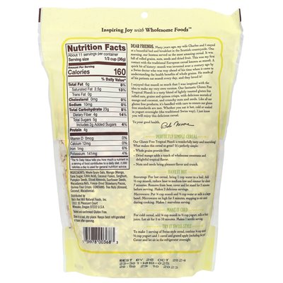Bob's Red Mill, Gluten-Free Tropical Granola, Mango Coconut, 14 oz (397 g) Bob's Red Mill, Gluten-Free Tropical Granola, Mango Coconut, 14 oz (397 g)