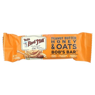 Bob's Red Mill, Bob's Bar, Peanut Butter, Honey &amp Oats, 12 barów, 1,76 uncji (50 g) każdy