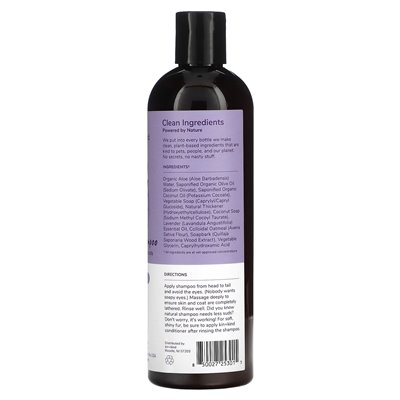 Kin+Kind, Naturalny Szampon z Owsianki, Dla Psów + Kotów, Lawendowy, 12 uncji (354 ml)