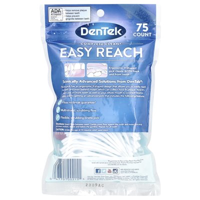 DenTek, Complete Clean, Easy Reach Floss Picks, Mouthwash Blast, 75 Floss Picks DenTek, Complete Clean, Easy Reach Floss Picks, Mouthwash Blast, 75 Floss Picks