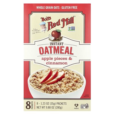 Bob's Red Mill, Instant Oatmeal Packets, Apple Piece & Cinnamon, 8 pakietów, 1,23 uncji (35 g) Bob's Red Mill, Instant Oatmeal Packets, Apple Piece & Cinnamon, 8 pakietów, 1,23 uncji (35 g)