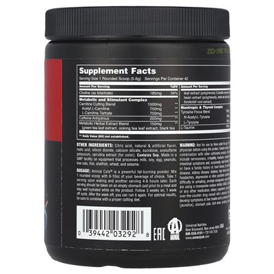 Animal, Advanced Cuts® Powder, Blue Ice Pop, 8,2 uncji (235,2 g)